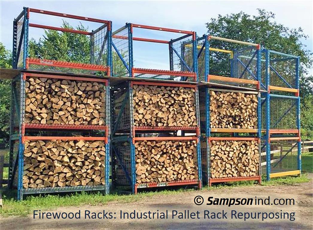 Firewood rack - Re-purposed industrial pallet racking