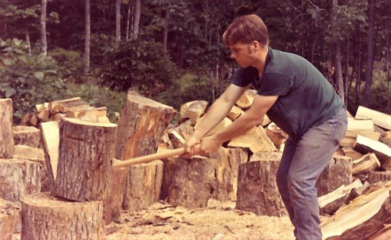 Splitting firewood